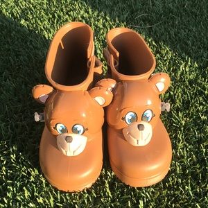 Mini Melissa Brown Monkey boots size 9 NWOB